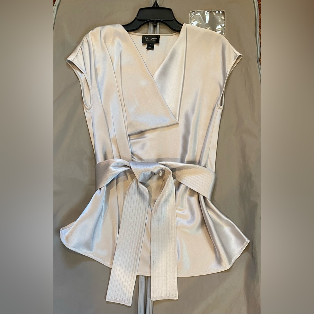 St John Couture Satin Evening Top